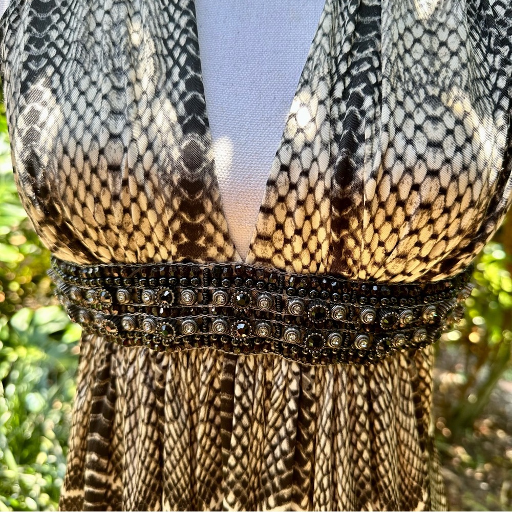 Sky Python Print Short Flowing Dress - image 2